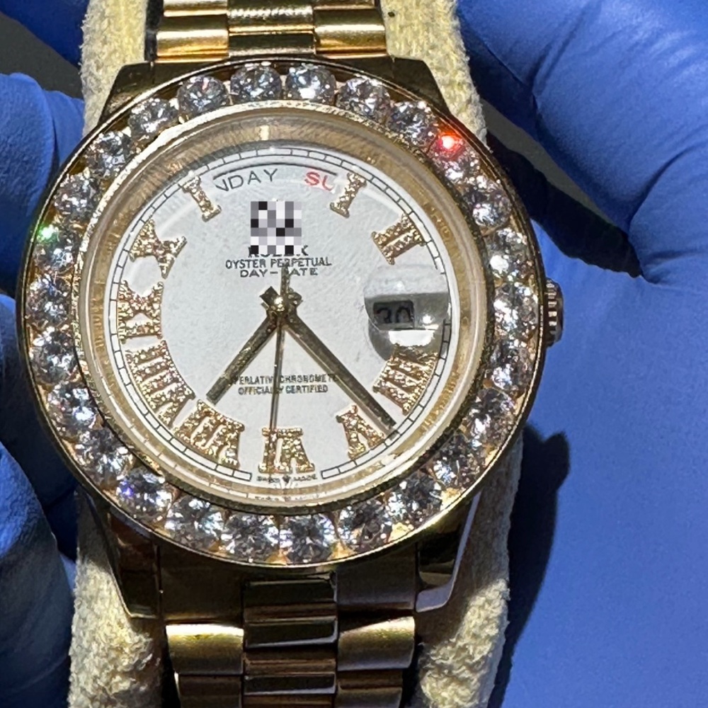 Gold Diamond Bezel Watch
